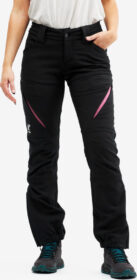RevolutionRace Hiball Pants Naiset Black/Pink, Koko:L – > Housut > Softshell-housut