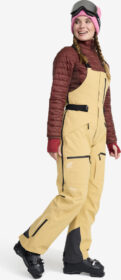 RevolutionRace > Housut > Lasketteluhousut – Beige – Atlas 3L Ski Bib Pants Naiset Lark, Koko:S