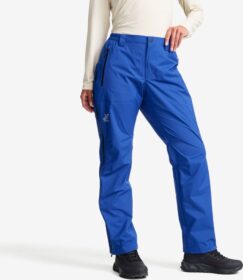 RevolutionRace > Housut > Sade- Ja Kuorihousut – Sininen – Arcade 3L Lightweight Pants Naiset Surf the Web, Koko:2XL