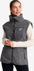 RevolutionRace Liivit – Harmaa – Bigfoot Pile Fleece Vest Naiset Dark Grey Melange, Koko:3XL