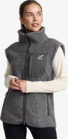 RevolutionRace Liivit – Harmaa – Bigfoot Pile Fleece Vest Naiset Dark Grey Melange, Koko:3XL