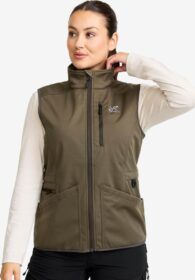 RevolutionRace Liivit – Vihreä – Responder Softshell Vest Naiset Light Moss Gray, Koko:2XL
