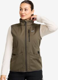 RevolutionRace Liivit – Vihreä – Responder Softshell Vest Naiset Light Moss Gray, Koko:L