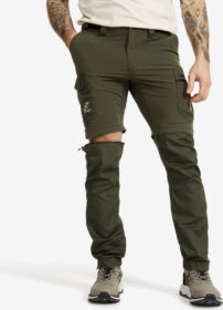 RevolutionRace Ulkoiluhousut, Vaellushousut & Retkeilyhousut – Vihreä – Rambler Lightweight Zip-off Pants Miehet Forest Night, Koko:L