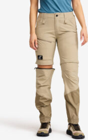 RevolutionRace Zip-off-housut – Beige – RVRC GP Pro Stretch Zip-Off Pants Naiset Aluminium/Brindle, Koko:L