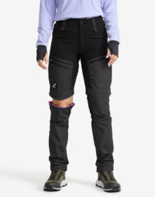 RevolutionRace Zip-off-housut – Musta – RVRC GP Pro Zip-off Pants Naiset Jetblack, Koko:S
