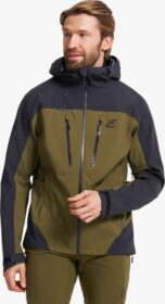 RevolutionRace Sade- Ja Kuoritakit – Vihreä – Silence Proshell 3L Jacket Miehet Dark Olive/Moonless Night, Koko:4XL