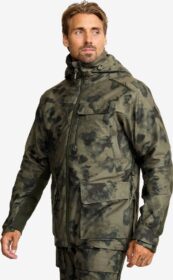 RevolutionRace Sade- Ja Kuoritakit – Vihreä – Trace Silent Pro 2L Jacket Miehet Camo Deep Depths, Koko:L