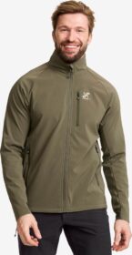 RevolutionRace Softshell-takit – Vihreä – Exciter Stretch Jacket Miehet Grape Leaf, Koko:S