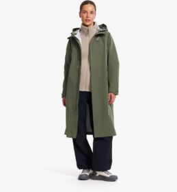 RevolutionRace Takit > Sade- Ja Kuoritakit – Vihreä – Cyclone Light 3L Long Parka Naiset Grape Leaf, Koko:S