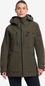 RevolutionRace > Takit > Sade- Ja Kuoritakit – Vihreä – Cyclone Long 3L Jacket Naiset Forest Night, Koko:3XL