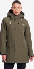 RevolutionRace > Takit > Sade- Ja Kuoritakit – Vihreä – Status 2L Parka Naiset Kalamata, Koko:S