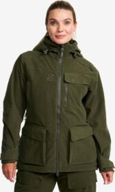 RevolutionRace > Takit > Sade- Ja Kuoritakit – Vihreä – Trace Silent Pro 2L Jacket Naiset Deep Depths, Koko:L