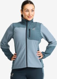 RevolutionRace Takit > Softshell-takit – Sininen – Ridge Trek Stretch Jacket Naiset Orion Blue/Blue Mirage, Koko:XL