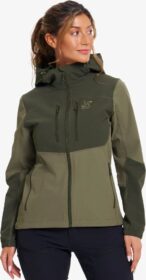 RevolutionRace Takit > Softshell-takit – Vihreä – Edge Stretch Jacket Naiset Forest Night/Kalamata, Koko:M