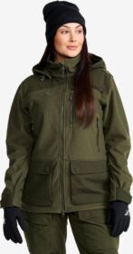 RevolutionRace Takit > Softshell-takit – Vihreä – Trace Silent Softshell Jacket Naiset Deep Depths, Koko:L