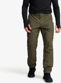 RevolutionRace Tuulenpitävät Housut – Vihreä – Brisk Tech Fleece-lined Pants Miehet Grape Leaf, Koko:XS