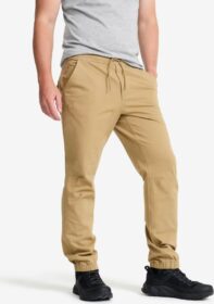 RevolutionRace Ulkoilufarkut – Beige – Oak Twill Stretch Joggers Miehet Kelp Beige, Koko:XS