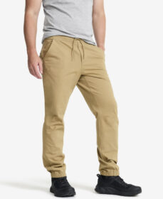 RevolutionRace Ulkoilufarkut – Beige – Oak Twill Stretch Joggers Miehet Kelp Beige, Koko:S