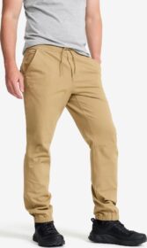 RevolutionRace Ulkoilufarkut – Beige – Oak Twill Stretch Joggers Miehet Kelp Beige, Koko:2XL