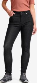 RevolutionRace Ulkoilufarkut – Musta – Valley High-waist Stretch Jeans Naiset Denim Black, Koko:3XL