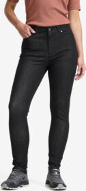 RevolutionRace Ulkoilufarkut – Musta – Valley High-waist Stretch Jeans Naiset Denim Black, Koko:XL