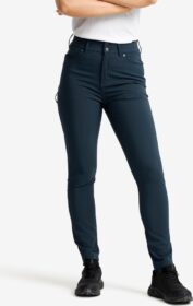 RevolutionRace Ulkoilufarkut – Sininen – Root High-waist Stretch Jeans Naiset Blueberry, Koko:XS