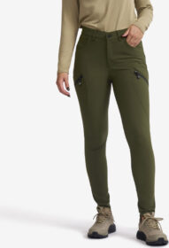 RevolutionRace Ulkoilufarkut – Vihreä – Bouncer Highwaist Jeans Naiset Forest Night, Koko:XS