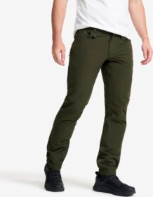 RevolutionRace Ulkoilufarkut – Vihreä – Explorer Outdoor Jeans Miehet Rosin Green, Koko:XS
