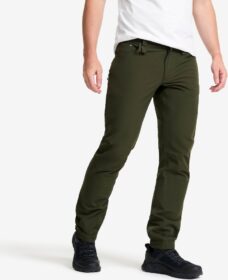 RevolutionRace Ulkoilufarkut – Vihreä – Explorer Outdoor Jeans Miehet Rosin Green, Koko:2XL
