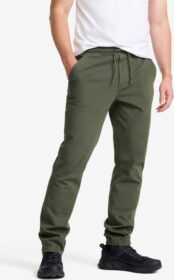 RevolutionRace Ulkoilufarkut – Vihreä – Oak Twill Stretch Joggers Miehet Kambaba Green, Koko:3XL