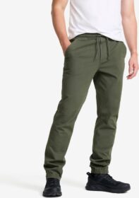 RevolutionRace Ulkoilufarkut – Vihreä – Oak Twill Stretch Joggers Miehet Kambaba Green, Koko:XS