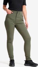 RevolutionRace Ulkoilufarkut – Vihreä – Root High-waist Stretch Jeans Naiset Kambaba Green, Koko:XS