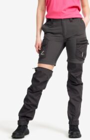 RevolutionRace Ulkoiluhousut, Vaellushousut & Retkeilyhousut – Harmaa – Rambler Lightweight Zip-off Pants Naiset Anthracite, Koko:XS