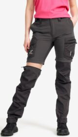 RevolutionRace Ulkoiluhousut, Vaellushousut & Retkeilyhousut – Harmaa – Rambler Lightweight Zip-off Pants Naiset Anthracite, Koko:S