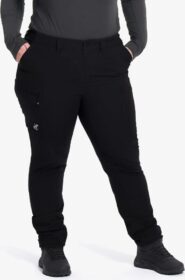 RevolutionRace Ulkoiluhousut, Vaellushousut & Retkeilyhousut – Musta – Nordwand Curved Stretch High-waist Pants Naiset Black, Koko:2XL