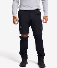 RevolutionRace Ulkoiluhousut, Vaellushousut & Retkeilyhousut – Musta – Rambler Lightweight Zip-off Pants Miehet Black, Koko:M