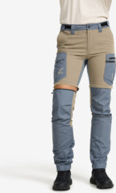 RevolutionRace Ulkoiluhousut, Vaellushousut & Retkeilyhousut – Sininen – Rambler Lightweight Zip-off Pants Naiset Stormy Weather/Brindle, Koko:S