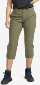 RevolutionRace Ulkoiluhousut, Vaellushousut & Retkeilyhousut – Vihreä – Adventure 3/4 Stretch Pants Naiset Kalamata, Koko:M