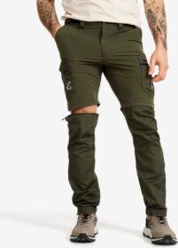 RevolutionRace Ulkoiluhousut, Vaellushousut & Retkeilyhousut – Vihreä – Rambler Lightweight Zip-off Pants Miehet Forest Night, Koko:L