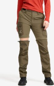 RevolutionRace Ulkoiluhousut, Vaellushousut & Retkeilyhousut – Vihreä – Rambler Lightweight Zip-off Pants Naiset Light Moss Gray, Koko:M