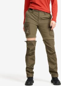 RevolutionRace Ulkoiluhousut, Vaellushousut & Retkeilyhousut – Vihreä – Rambler Lightweight Zip-off Pants Naiset Light Moss Gray, Koko:2XL