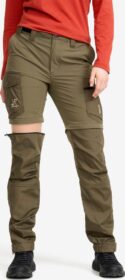 RevolutionRace Ulkoiluhousut, Vaellushousut & Retkeilyhousut – Vihreä – Rambler Lightweight Zip-off Pants Naiset Light Moss Gray, Koko:M