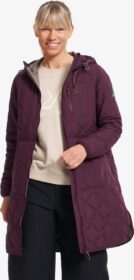 RevolutionRace Ulkoilutakki, Kuoritakki & Tuulitakki – Liila – Tapa Long Quilt Jacket Naiset Winetasting, Koko:S