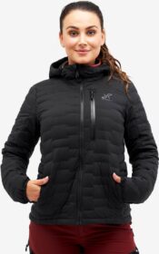 RevolutionRace Ulkoilutakki, Kuoritakki & Tuulitakki – Musta – Flex Stretch Hooded Down Jacket Naiset Black, Koko:2XL