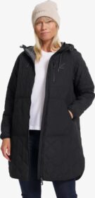RevolutionRace Ulkoilutakki, Kuoritakki & Tuulitakki – Musta – Tapa Long Quilt Jacket Naiset Black, Koko:2XL