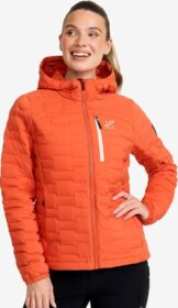 RevolutionRace Ulkoilutakki, Kuoritakki & Tuulitakki – Oranssi – Flex Stretch Hooded Down Jacket Naiset Mecca Orange, Koko:2XL