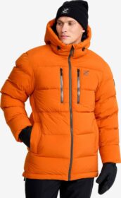 RevolutionRace Ulkoilutakki, Kuoritakki & Tuulitakki – Oranssi – Flexpedition Down Jacket Miehet Hawaiian Sunset, Koko:2XL