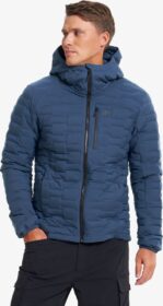 RevolutionRace Ulkoilutakki, Kuoritakki & Tuulitakki – Sininen – Flex Stretch Hooded Down Jacket Miehet Insignia Blue, Koko:2XL