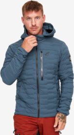 RevolutionRace Ulkoilutakki, Kuoritakki & Tuulitakki – Sininen – Flex Stretch Hooded Down Jacket Miehet Moonlit Ocean, Koko:S